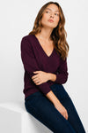 Pull femme à col en V profond en viscose et laine - Pull CHRISTOPHE