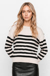 Maglia a righe da donna con maniche lunghe e girocollo - Maglia COCONDRA