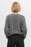Women's cable knit jumper with metallic details - DERIO Sweater