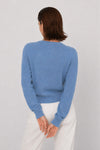 Maglia girocollo da donna a maniche lunghe e bordi a coste - Maglia MARTINE