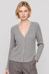 Cardigan da donna a coste in viscosa con scollo a V - Maglia DANIELE