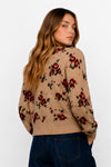 Cardigan à motif floral avec un col en V et des boutons - Pull INGO