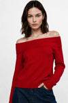 Maglia da donna con spalle scoperte e maniche lunghe - Maglia MELUSINE