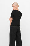 Viscose top with a crew neck and metallic details - OANNA Sweater