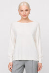 Jumper with a round neckline and pearl shoulder details - DERIRHEE Jersey