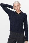 Maglia da donna a trecce con maniche lunghe e scollo a V - Maglia ROGATIEN