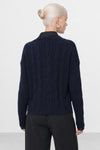 Cable-knit jumper with a V-neck and ribbed trims - ROGATIEN Jersey