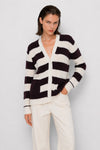 Cardigan da donna a righe con scollo a V - Maglia RODIANO