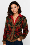 Cardigan with a V-neck, button closure and a floral pattern - ELBERT Cardigan