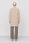 Long bouclé cardigan with a ribbed high neck and buttons - ERMENEGARDA Cardigan