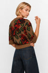 Women's jumper with a floral pattern and long sleeves - LANDELINE Jersey