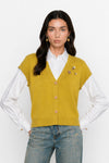 Gilet in maglia di viscosa con bottoni e spille decorative - Maglia MACCABEO