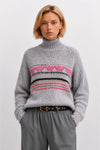Maglione a collo alto da donna con motivo geometrico - Maglia EUNO