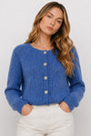 Cardigan with a fluffy knit and rhinestone buttons - DEODATO Jersey