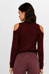 Jumper with cold shoulders, long sleeves and sequins - DERNO Jersey