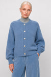 Cardigan boutonné en maille texturée avec col rond - Pull CALLINICO