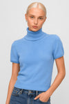 Short-sleeved polo neck jumper with a ribbed texture - BARBE Jersey
