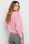 V-neck cardigan in angora and wool with sparkling buttons - BARBE Jersey