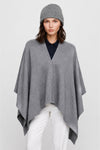 Poncho y gorro de punto con bajo asimétrico para mujer - Capa GIOBBE