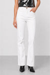 Women's high-waisted straight-leg jeans in stretch cotton - Colored Trousers KESIDIO