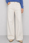 High-waisted trousers with patch pockets and button closure - Colored Trousers OLLIVER
