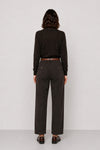 Pantaloni da donna in cotone a vita alta con pince - Pantalone Color ONORIO