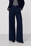 Women's jeans with a high waist, wide leg and five pockets - Colored Trousers OSMAN