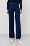 Wide-leg stretch cotton trousers with metallic studs - Colored Trousers with Chain LULLACAT