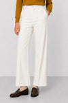 Trousers: high waist, wide leg, stretch cotton and chain - Colored Trousers ENIO