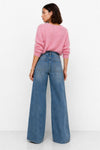 Jeans a vita alta e gamba larga con borchie - Pantalone Denim KAMILLO