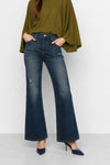 Flared jeans with a high waist and distressed details - ALBIO Denim Trousers