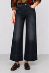 Pantalon en denim taille haute et jambe large - Pantalon Denim COREBO