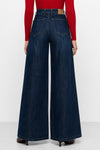 Wide-leg jeans with a high waist and chain details - ENISIO Denim Trousers