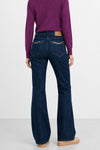 Pantaloni in denim a vita alta con catene - Pantalone Denim Con Catene KESIDIO
