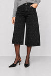 Jean taille haute à jambe large avec applications - Pantalon Denim ALIPIO