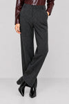 Trousers, high-waisted, straight-leg, viscose blend - HUMAS Trousers