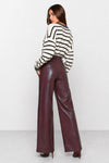 Pantalones anchos de tiro alto efecto piel brillante - Pantalones EUSTOLIA de piel sintética