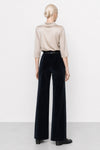 Pantalon large taille haute à pinces en coton extensible - Pantalon ESORIO