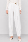 Pantaloni da donna a vita alta con pinces e cintura - Pantalone LEONZ