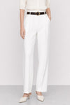 Tailored high-waisted straight-leg trousers with a belt - LEONZ Trousers