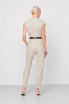 Pantalone da donna gessato a vita alta con cintura - Pantalone GUNTER