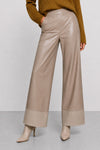 Pantaloni in similpelle a vita alta con gamba larga - Pantalone CEOLFRIDO