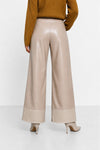 Wide-leg faux leather trousers with a high waist - CEOLFRIDO Trousers
