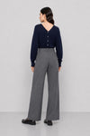 Pantalon taille haute à coupe portefeuille et jambe large - Pantalon CLINTON