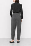 Pantalon tailleur femme taille haute à plis et revers - Pantalon COLMANO