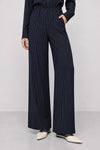 Pantaloni da donna gessati in viscosa a gamba larga - Pantalone KLETO