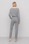 Pantalón de mujer de tiro alto con corte recto y hebillas - Pantalones FEDERICO
