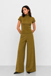 Ensemble haut côtelé et pantalon ample en viscose et laine - Set Pull  Pantalon MACROBIO