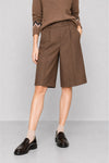 Culotte shorts in stretch viscose with a pleated high waist - HORLAVO Shorts