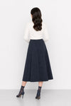 Bermuda shorts with a high waist, wrap cut and pinstripes - EVILASIO Bermuda Shorts